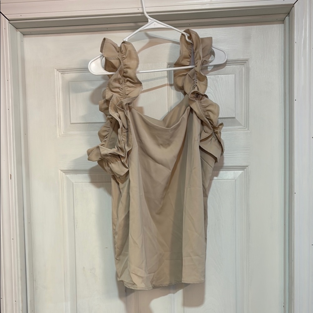 Elegant Cream Ruffle Dress